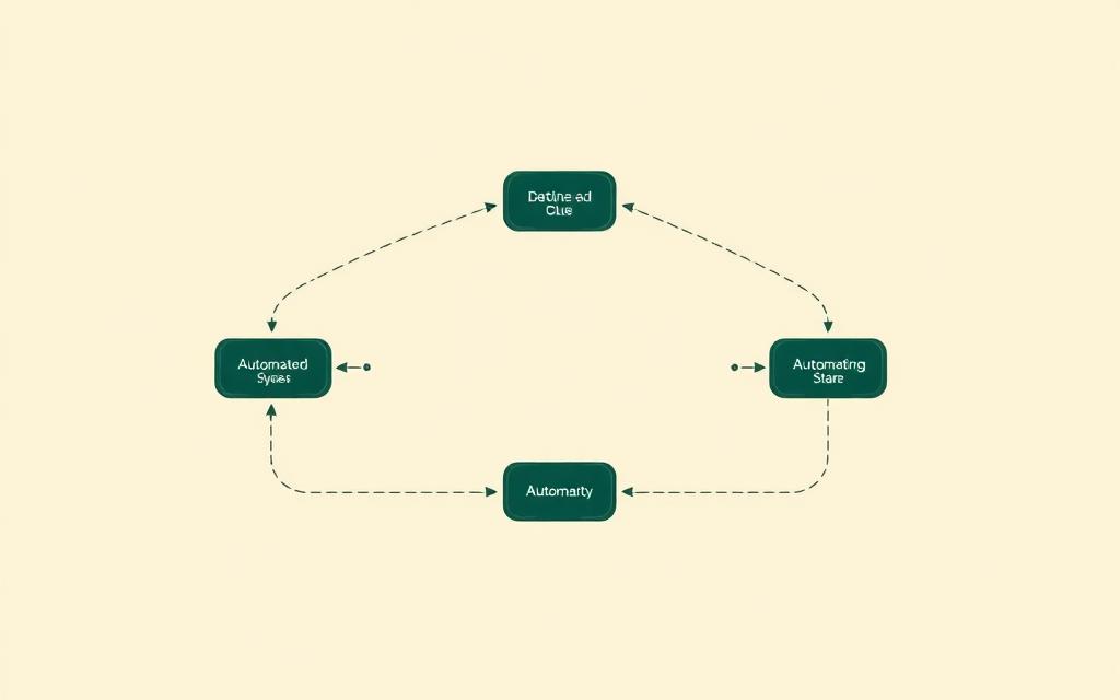 Tutorial graphic showing an automated customer support email workflow